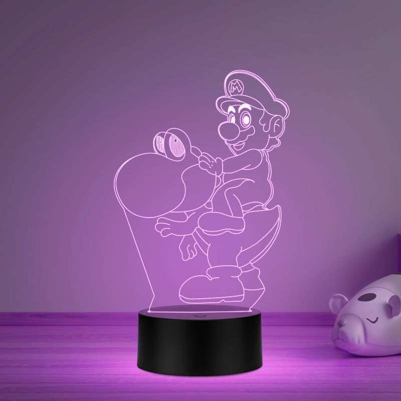 3D Illusion Mario Cartoon Night Lamp with Multicolored Light Best Gift for Children Girls Boys Gift for Cartoon Lover